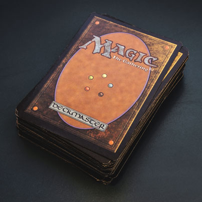 A face-down deck of cards for Magic: The Gathering