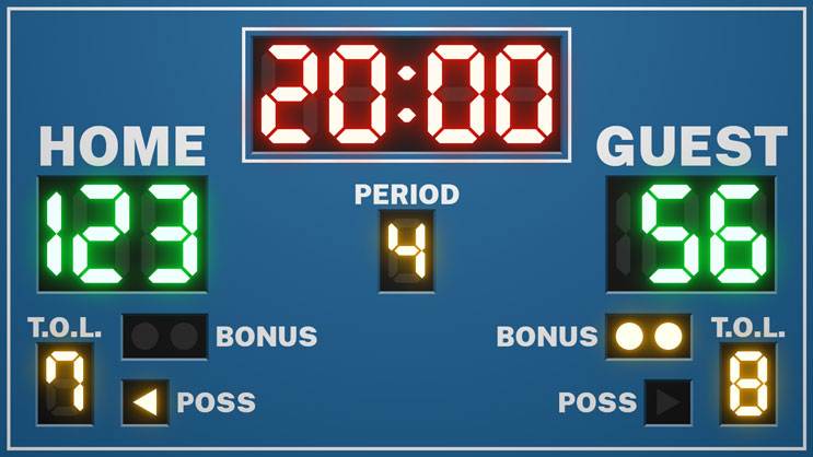 Screenshot of scoreboard