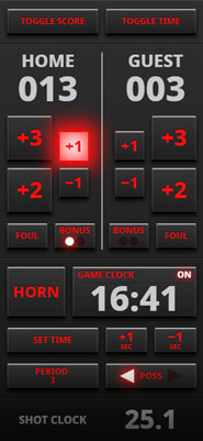 Screenshot of scoreboard controller